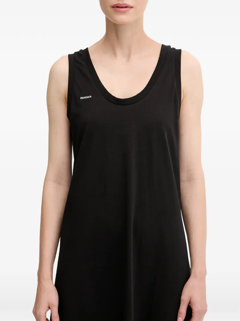 Pangaia Maxi-jurk met U-hals Zwart