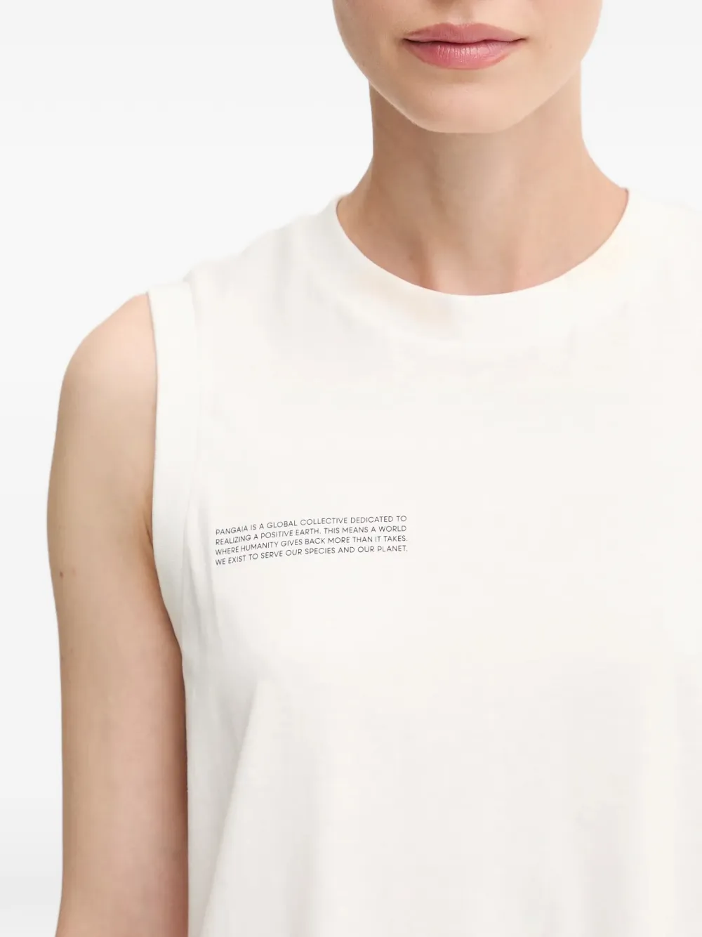 Pangaia Mini-jurk met letterprint Wit
