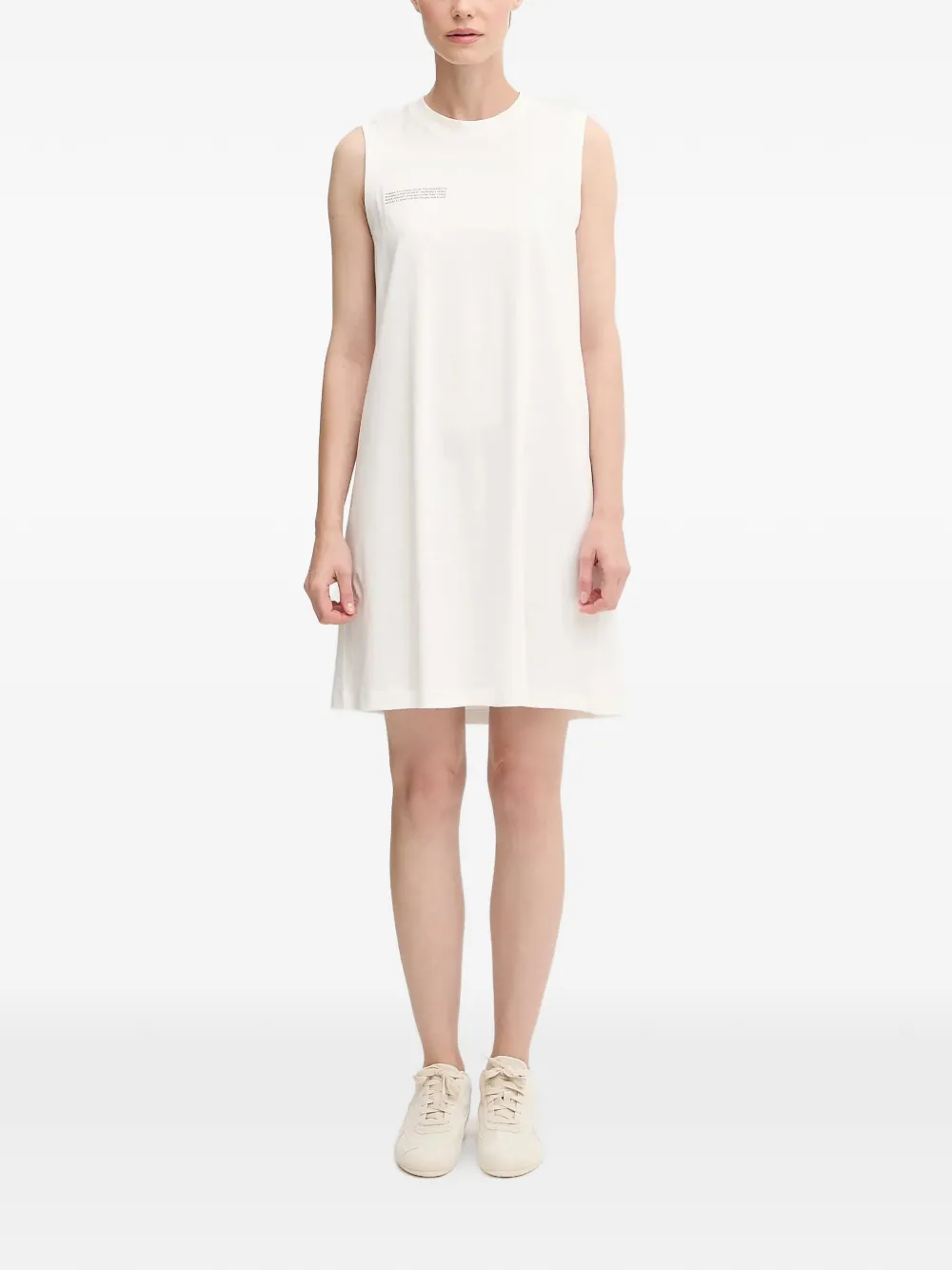 Pangaia lettering-print mini dress - Bianco