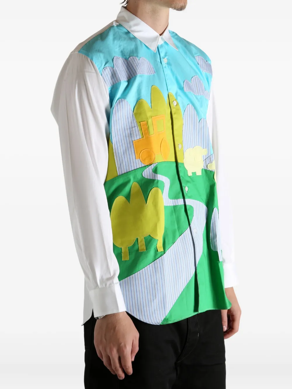 Comme Des Garçons Shirt Gestreept overhemd Wit