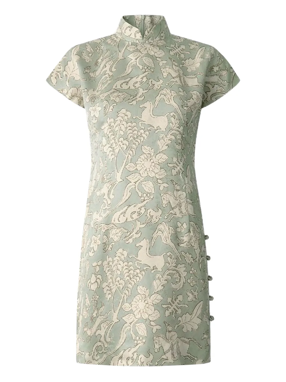 Shanghai Tang floral-print mini dress | Green | Image 1
