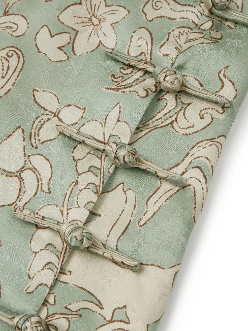 Shanghai Tang Floral-print Mini Dress In Green