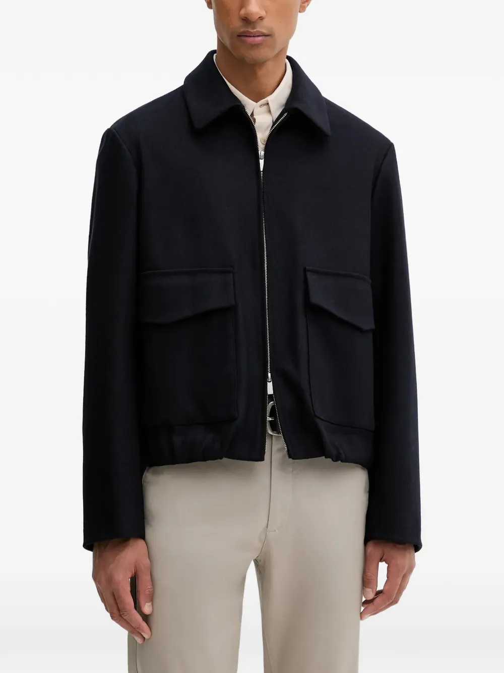 Barena flap-pocket zip-up jacket - Blu