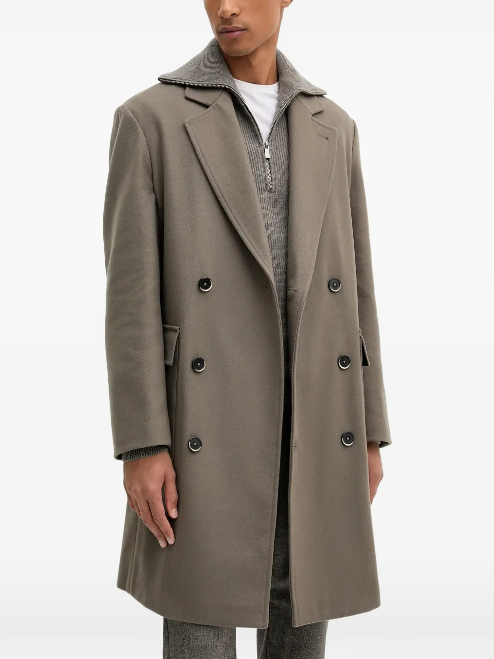  Barena Double-breasted Coat - Grey 