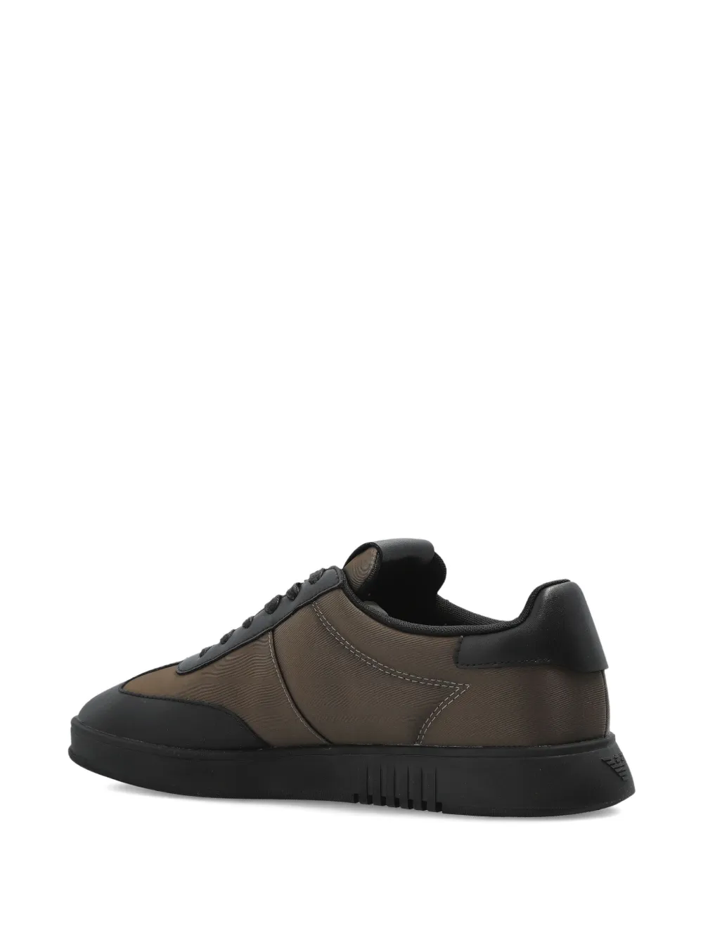 Emporio Armani lace-up panelled sneakers Brown