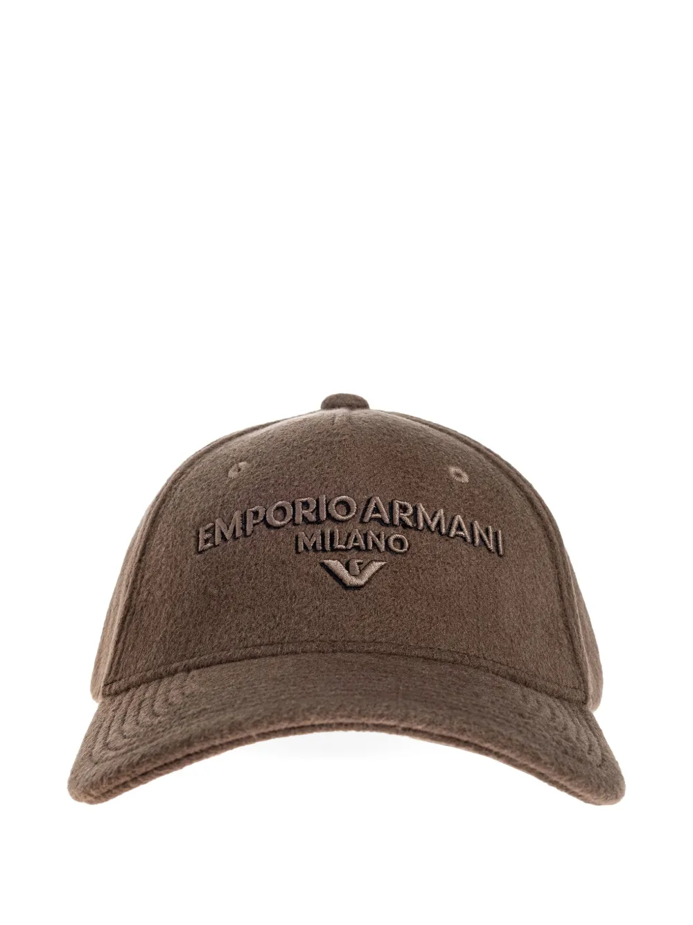 Emporio Armani embroidered logo baseball cap | Brown | Image 1