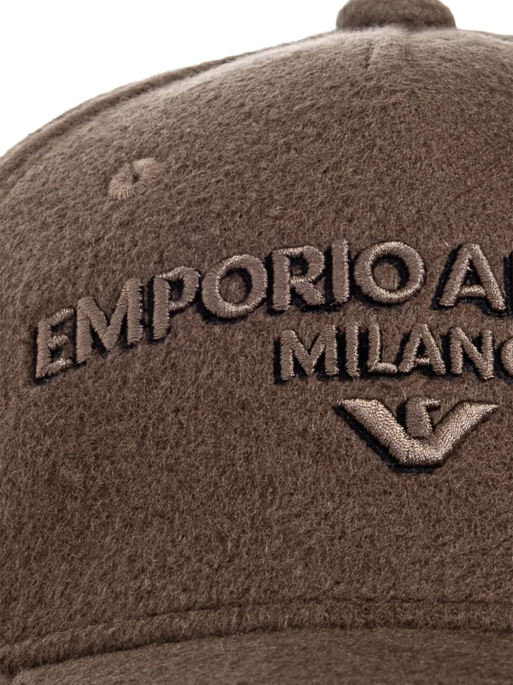 Emporio Armani Embroidered Logo Baseball Cap In Brown