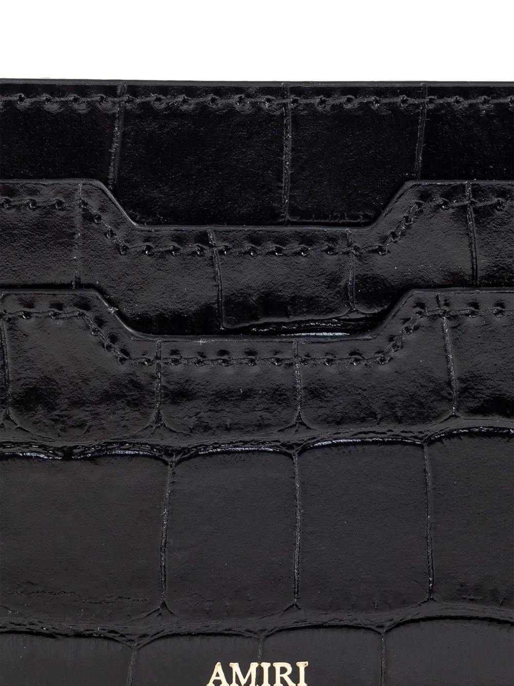 AMIRI Leren portemonnee met logoplakkaat Zwart
