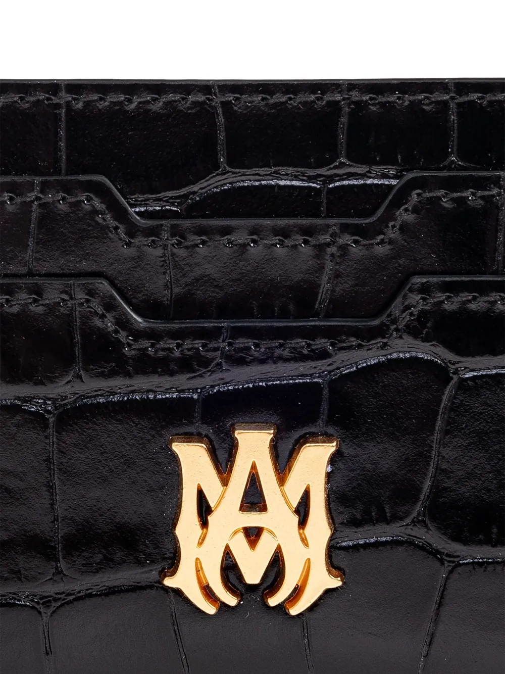 AMIRI Leren portemonnee met logoplakkaat Zwart