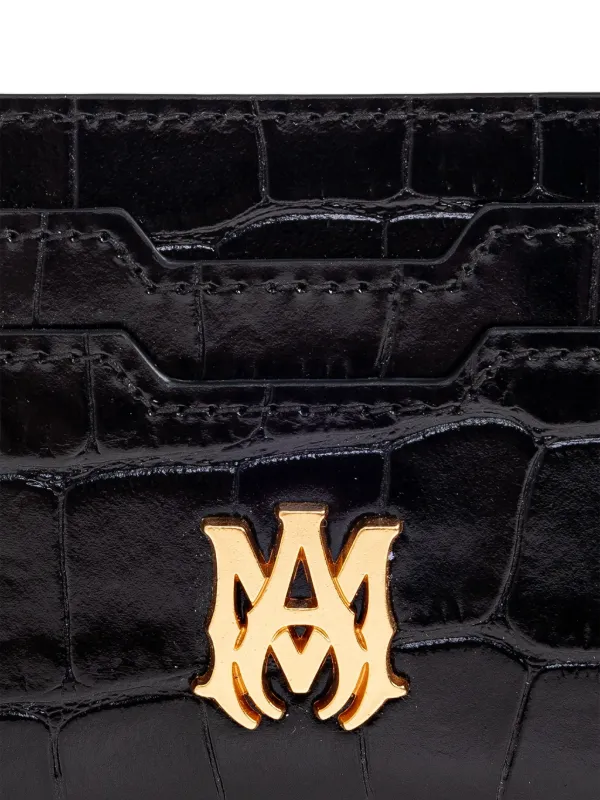 AMIRI croc-embossed Card Holder | Black | FARFETCH