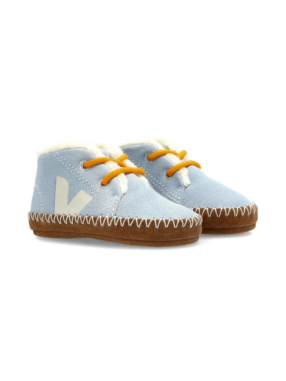 VEJA Kids suede V-logo sneakers Blue