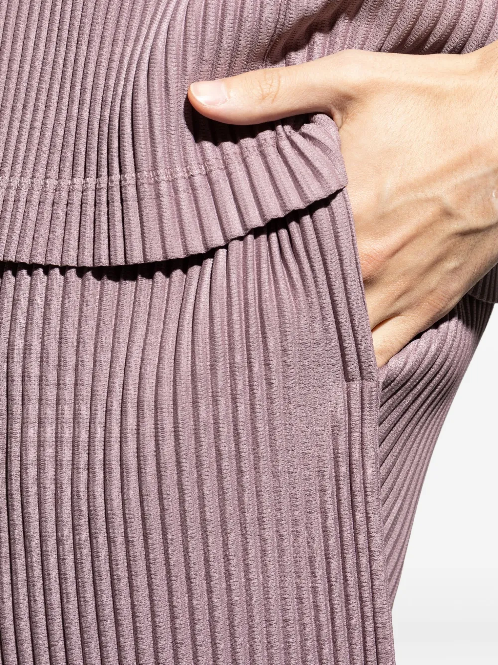 Issey Miyake Ns Seaside Purple Color Pleats Drawstring Knitted Shorts In Purple
