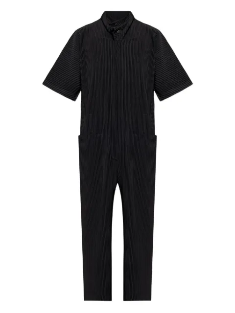 Homme Plissé Issey Miyake jumpsuit plisado manga corta