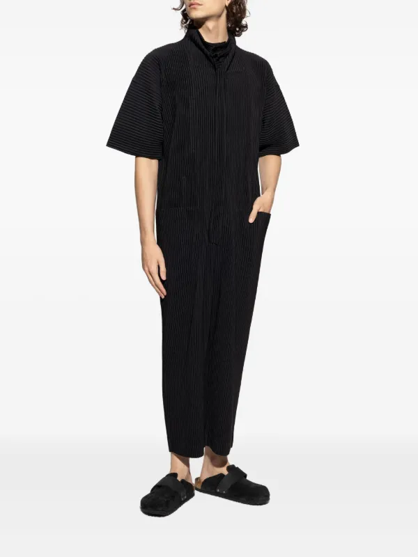 パンツ black pleated jumpsuit homme plisse Homme Plissé Issey Miyake Pleated short-sleeve Jumpsuit