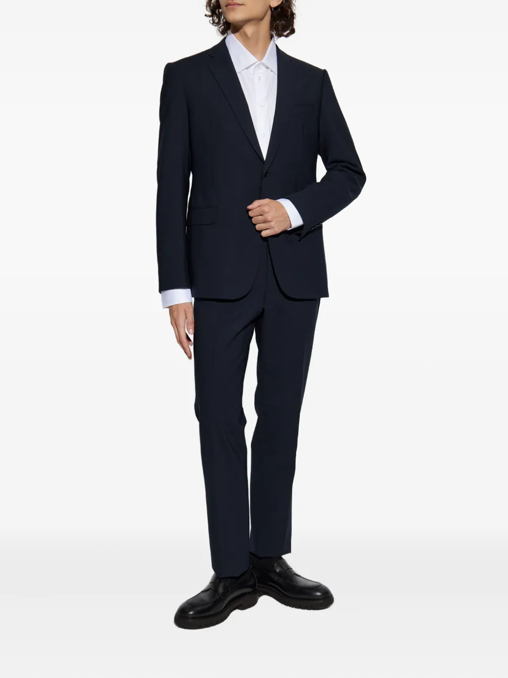 Emporio Armani Single-breasted Wool Suit In Blue