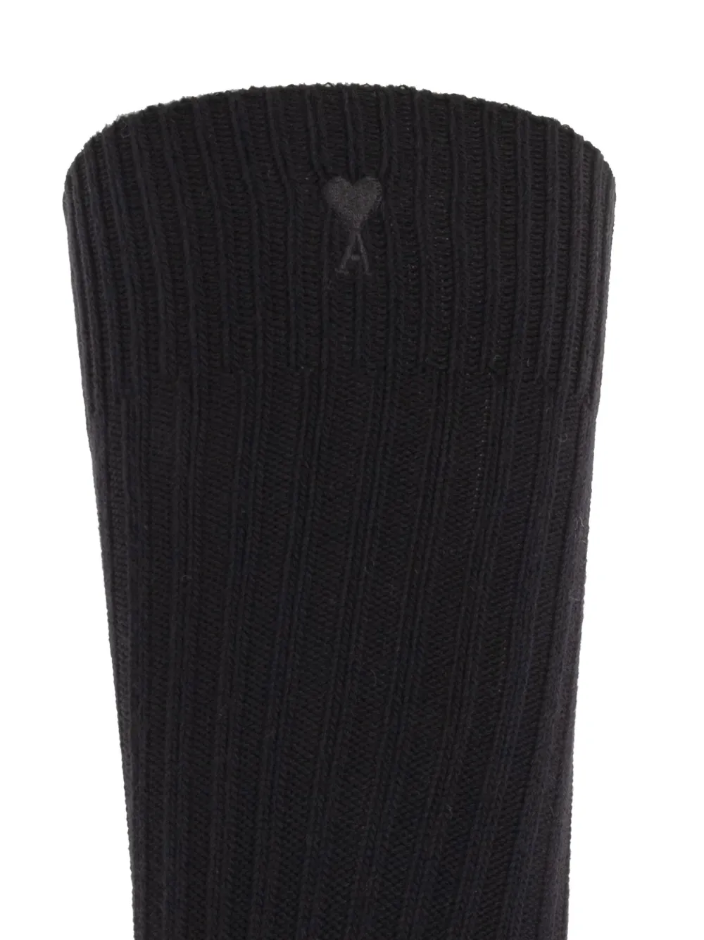 Ami Alexandre Mattiussi Ribbed Logo Socks (pack Of Three) In Black