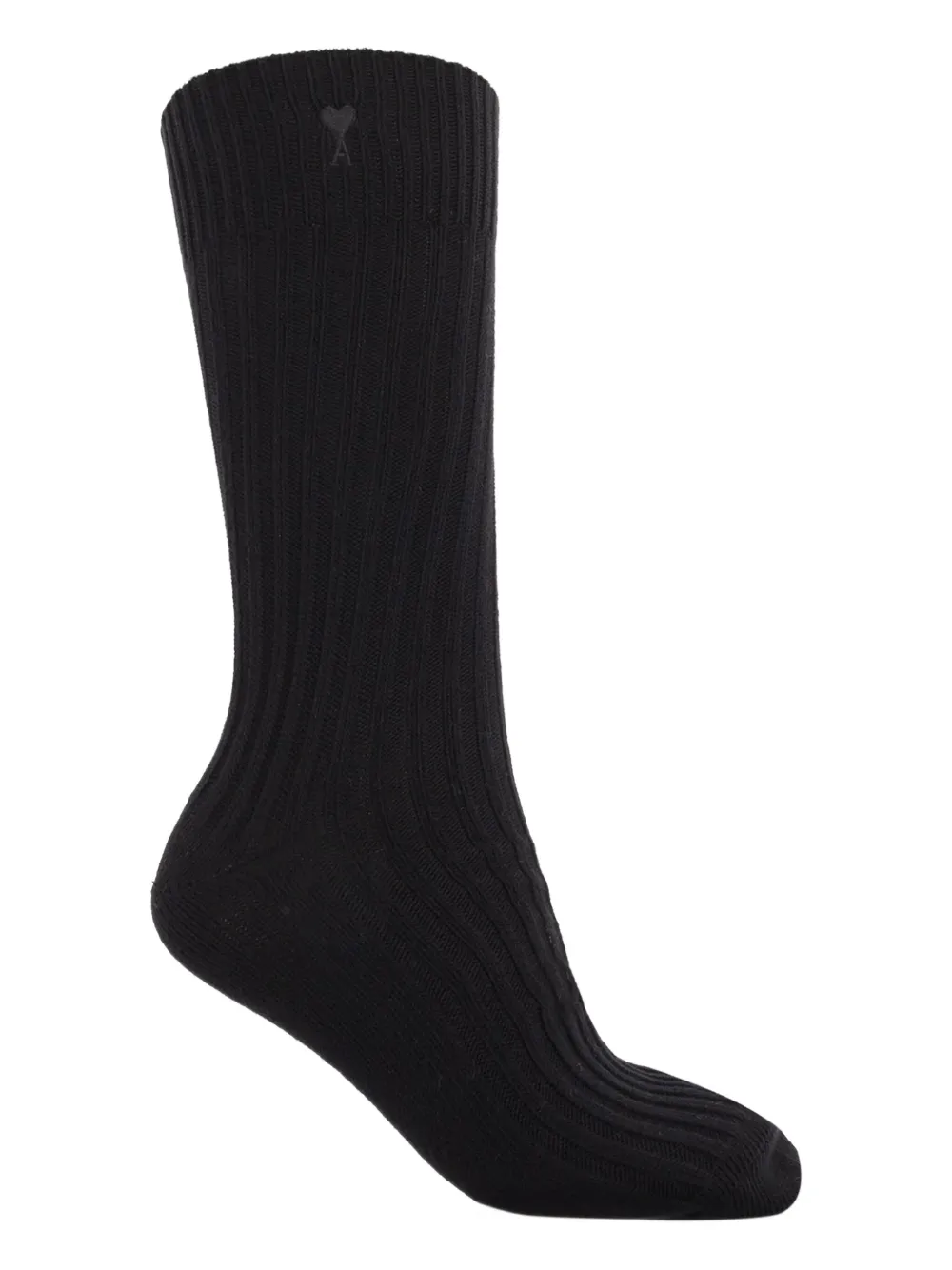 Ami Alexandre Mattiussi Ribbed Logo Socks (pack Of Three) In Black