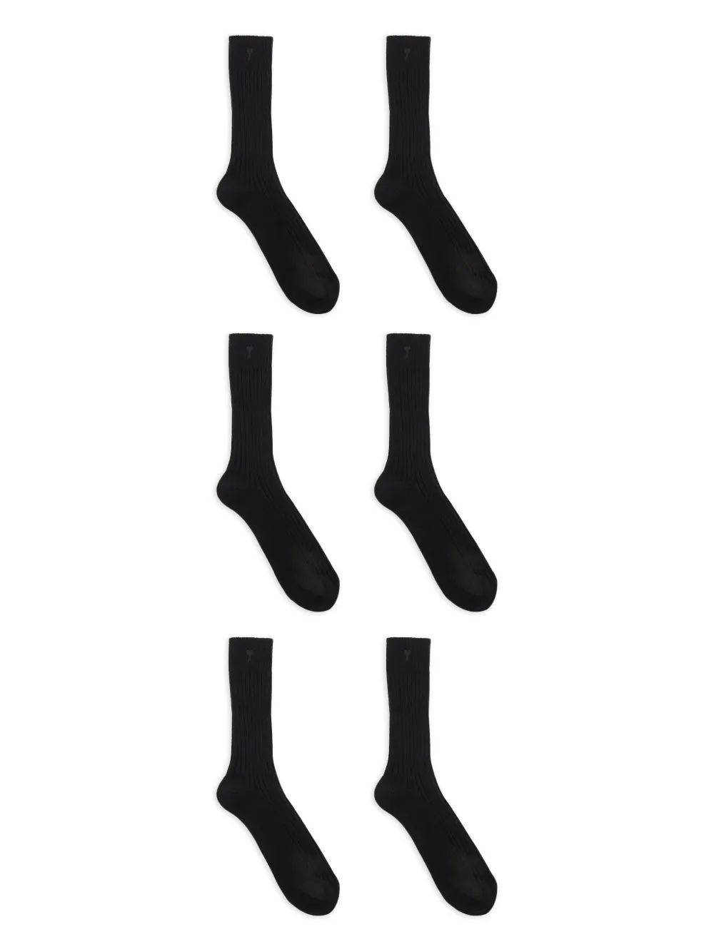 AMI Paris ribbed logo socks (pack of three) | Men | Image 2