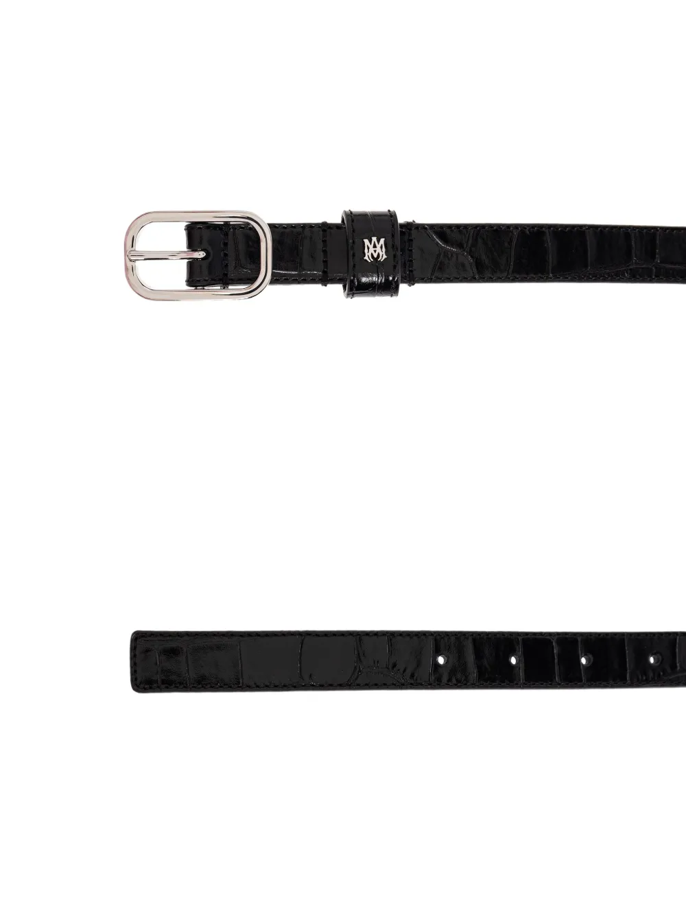 Amiri Crocodile-embossed Belt In Black
