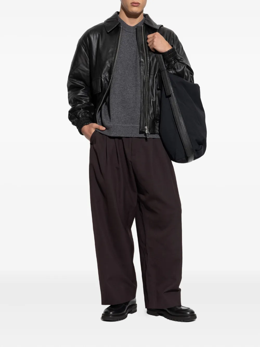 Studio Nicholson round-neck wool sweater - Grijs