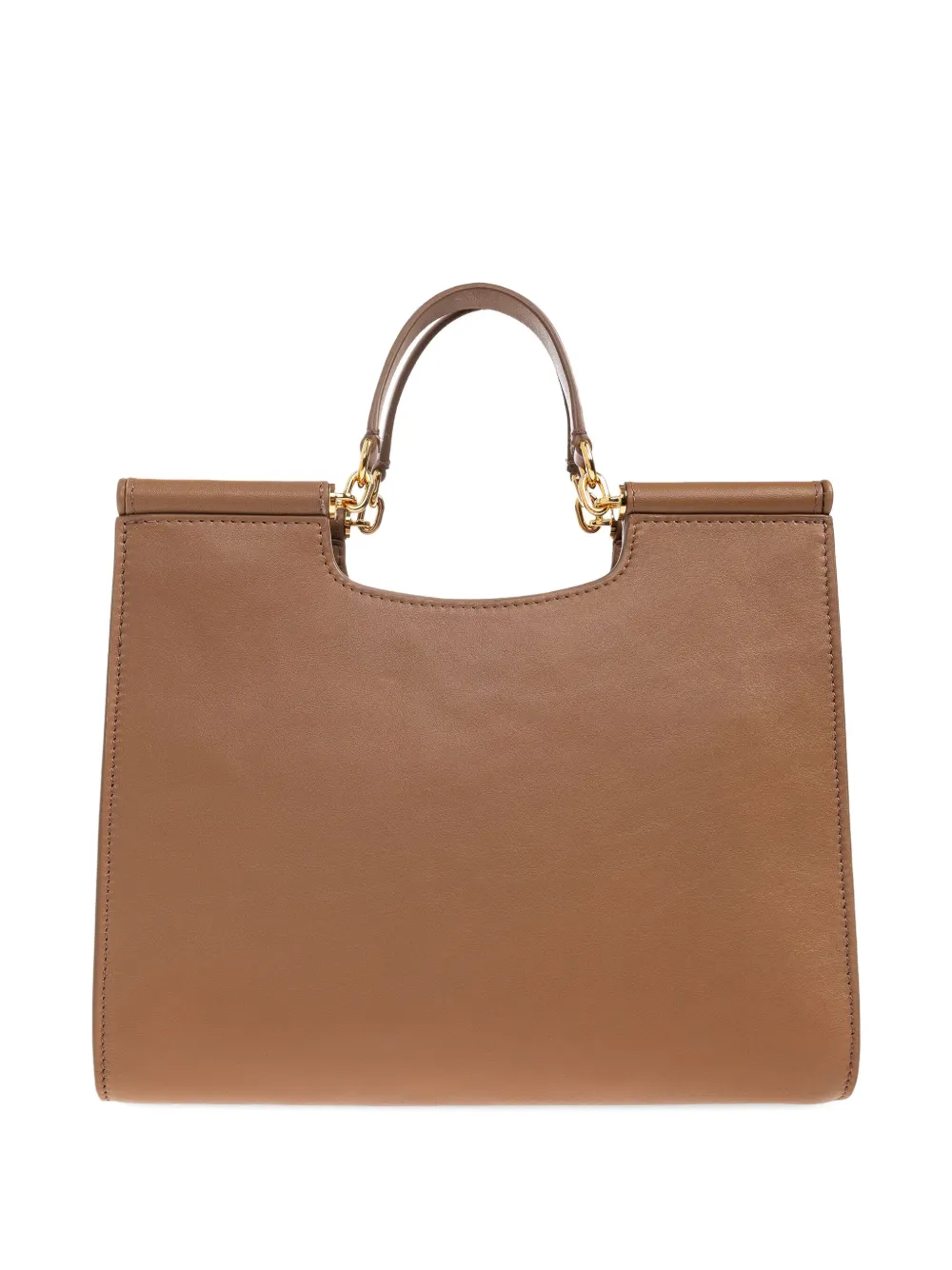 Dolce & Gabbana Top-handle Leather Tote Bag In Brown