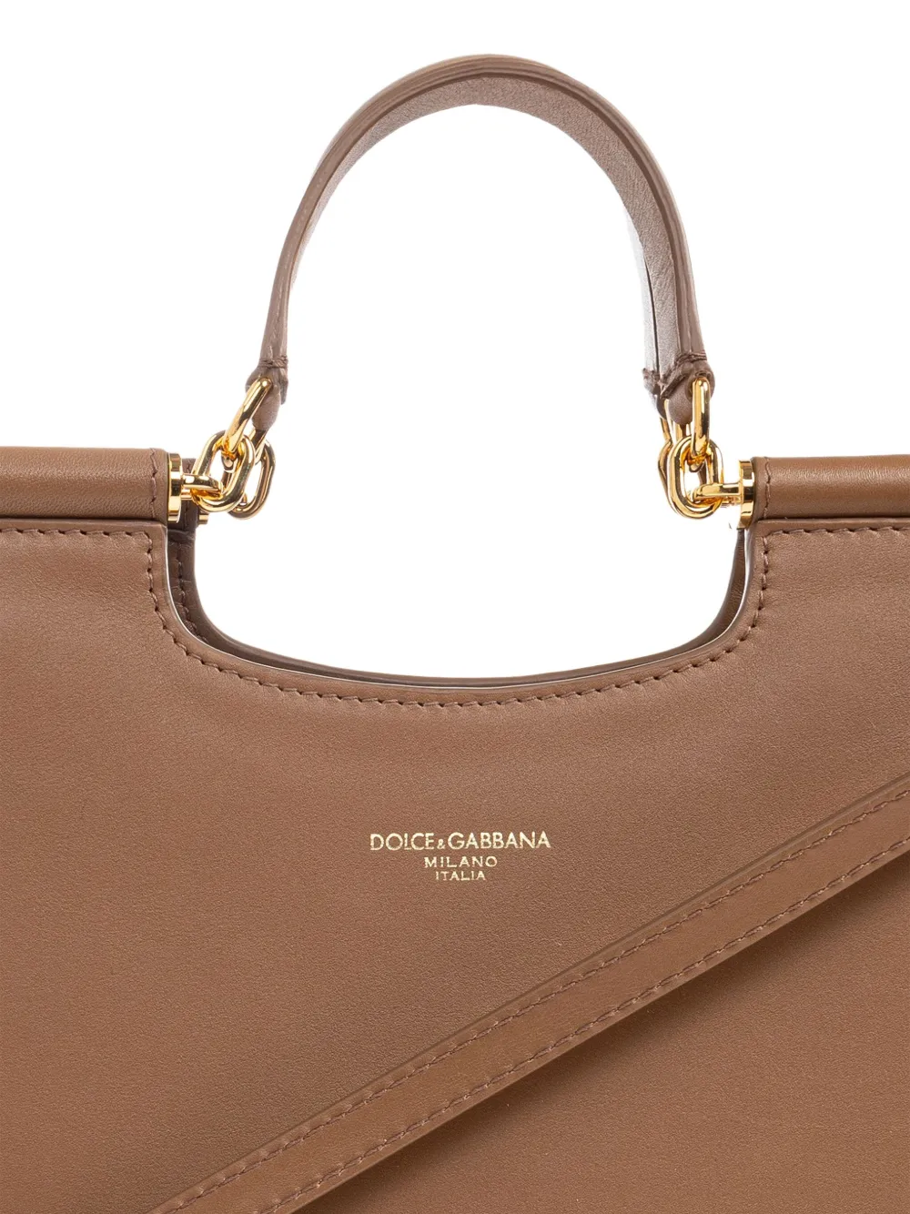 Dolce & Gabbana Top-handle Leather Tote Bag In Brown