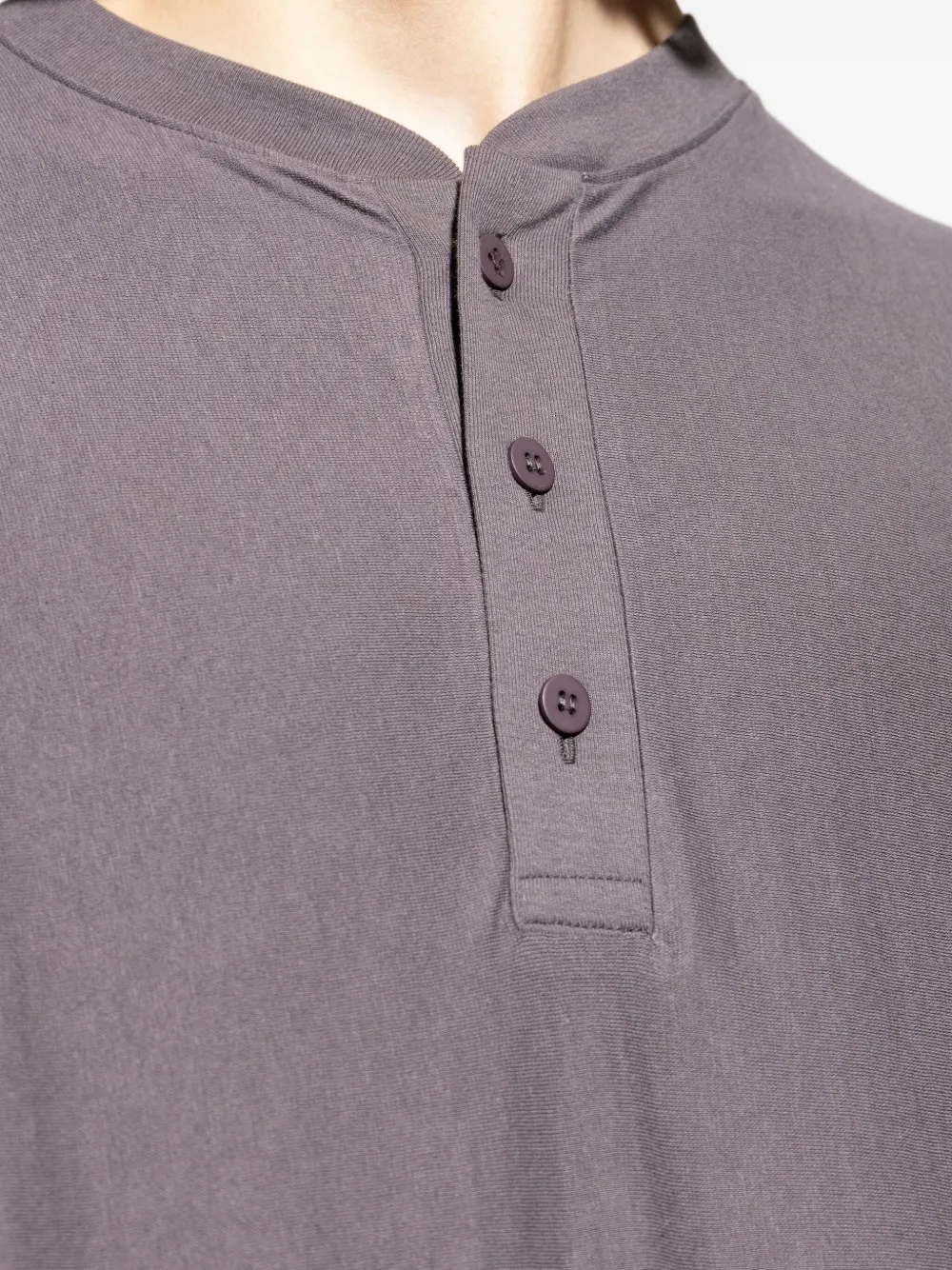 Issey Miyake Henley Long-sleeve T-shirt In Gray