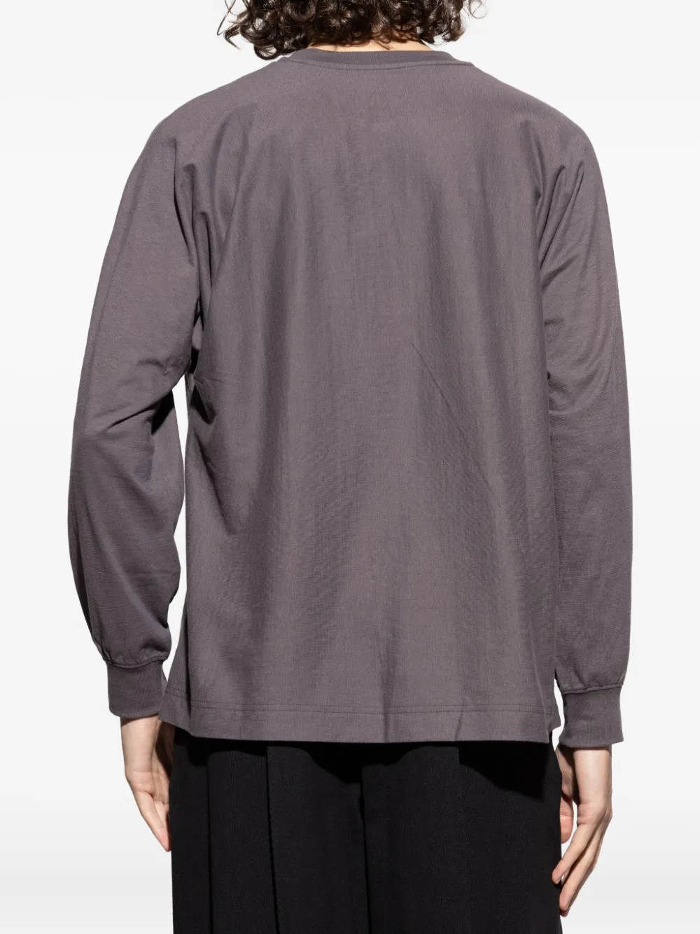 Issey Miyake Henley Long-sleeve T-shirt In Gray