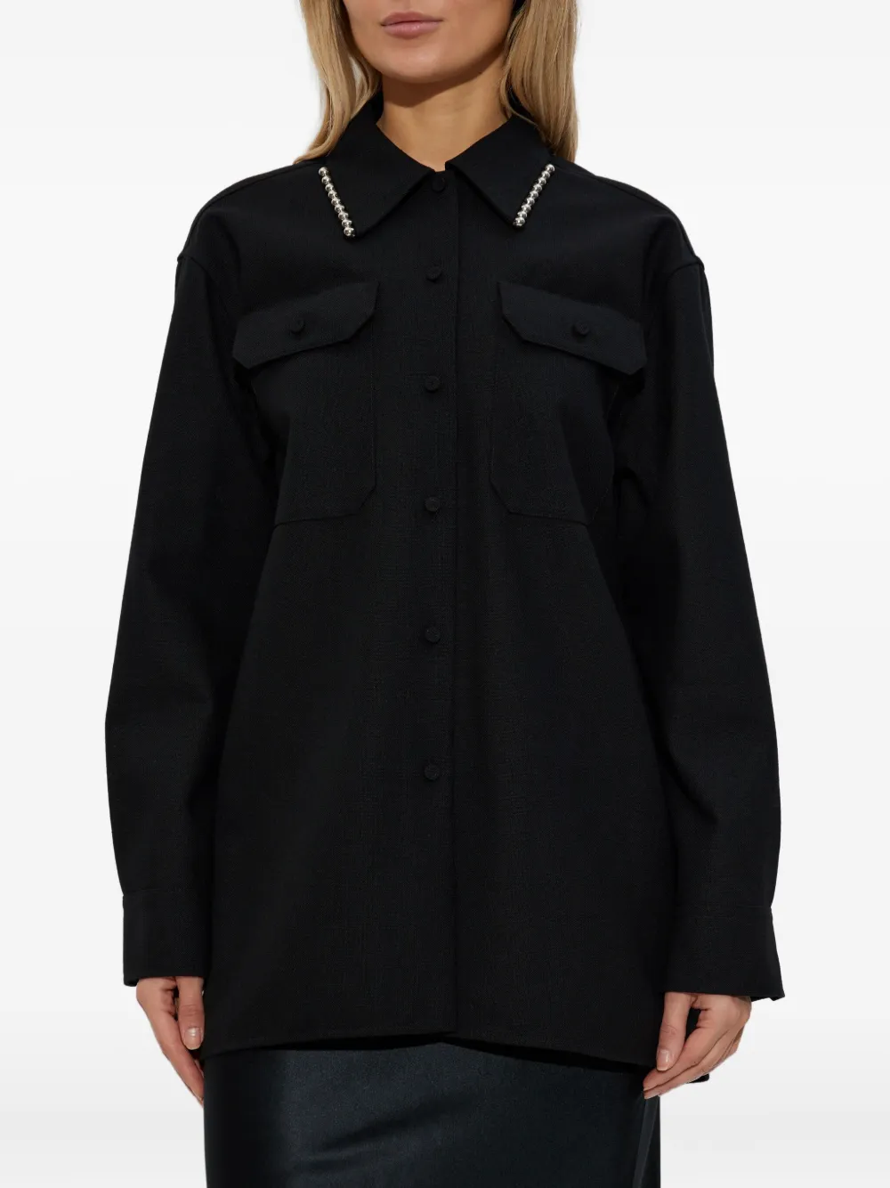 Jil Sander Blouse verfraaid met kralen Zwart