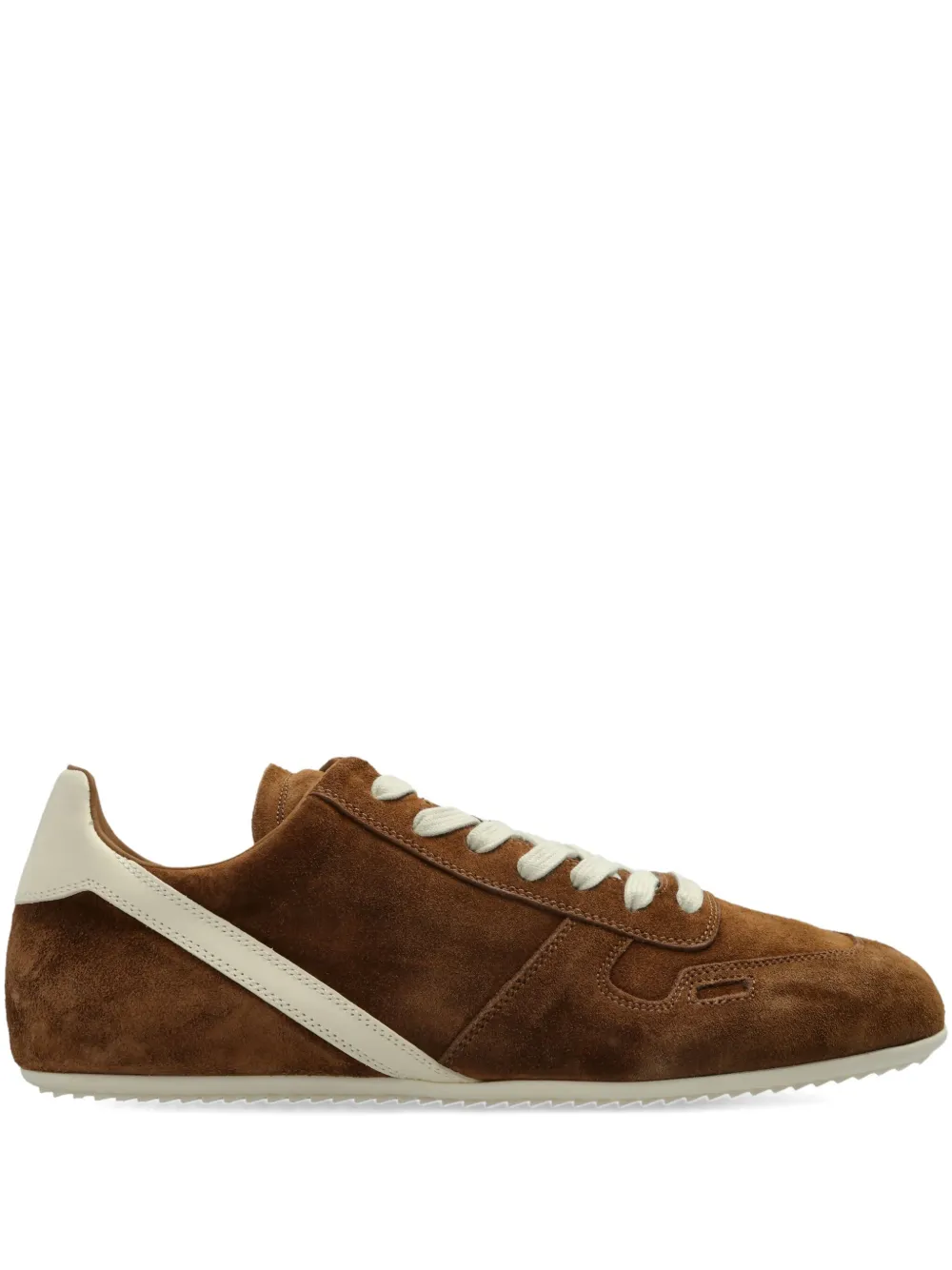 Rick Owens Minimal Sneak suede leather panel sneakers Brown