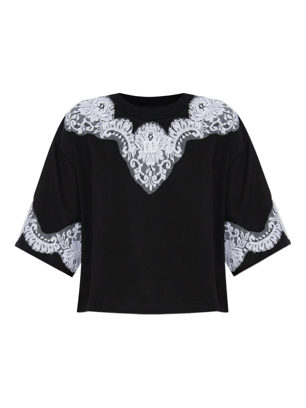 Dolce & Gabbana lace-appliqué T-shirt | Blue | Image 1