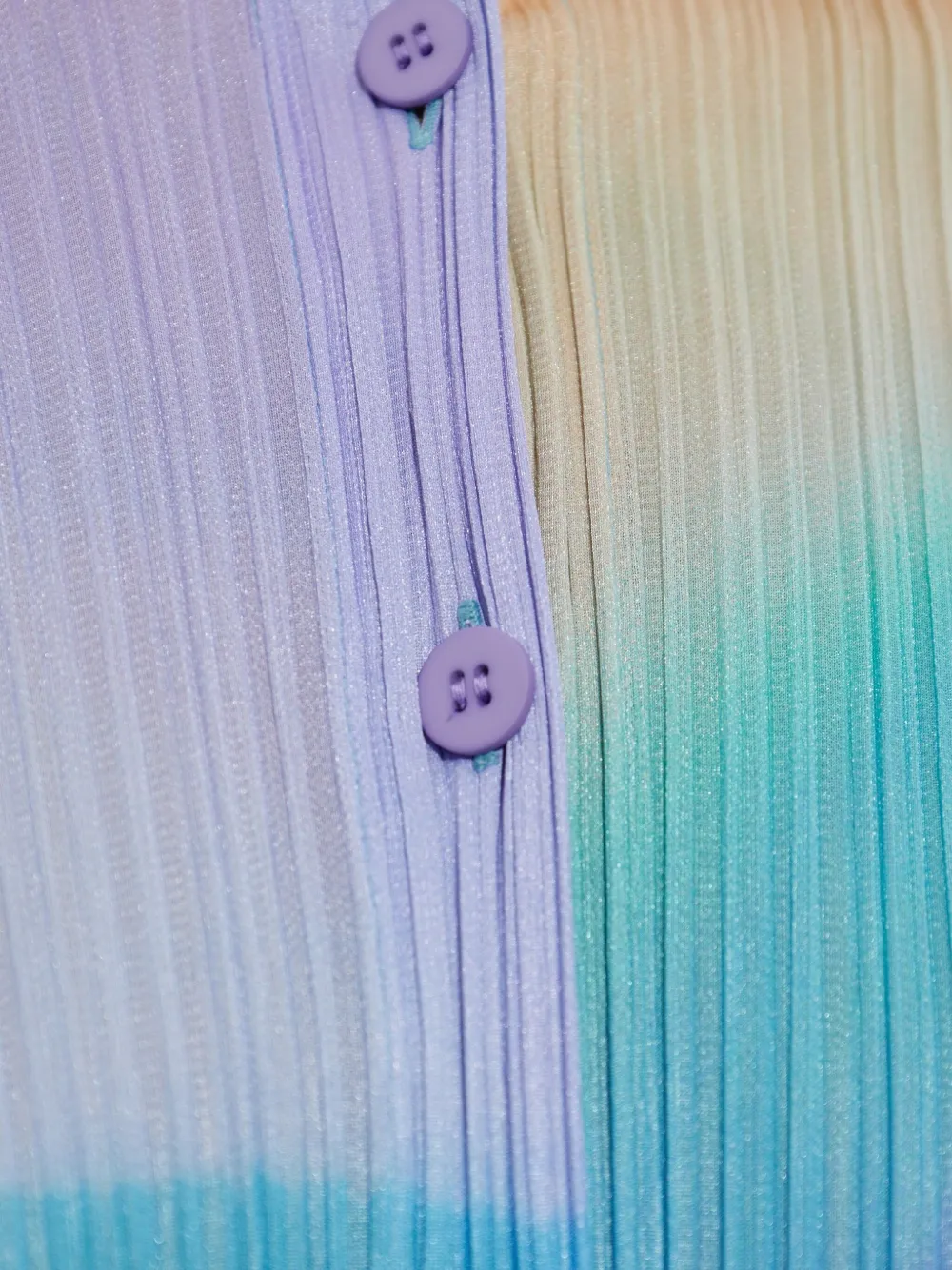 Issey Miyake Pleated Button-front Cardigan In Blue