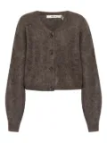 Gestuz button-front fluffy cardigan - Brown