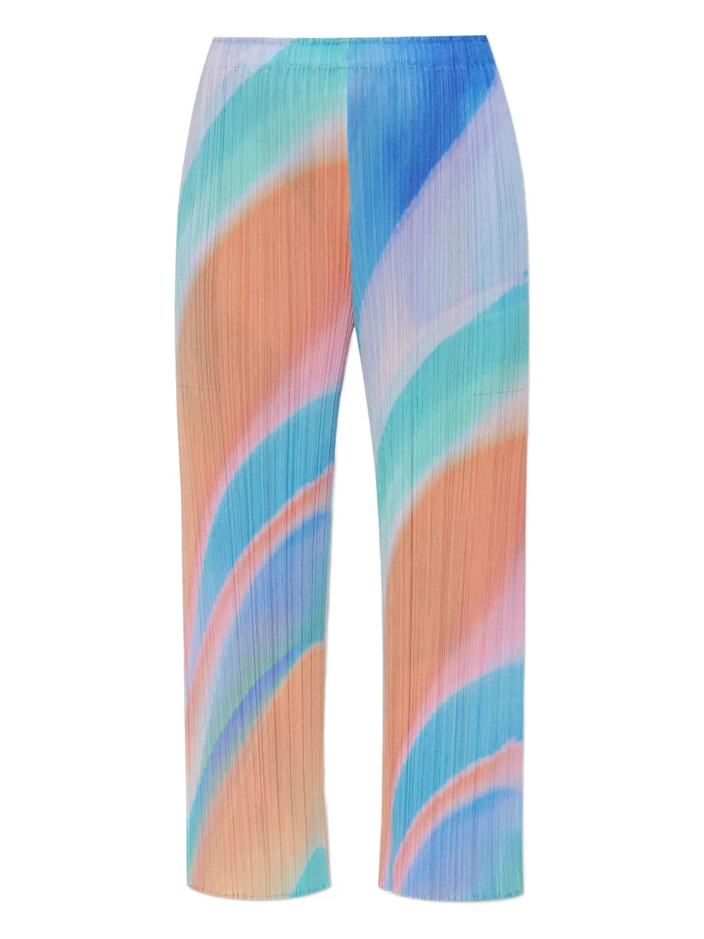 Issey Miyake Pleated Ombre Trousers In Blue