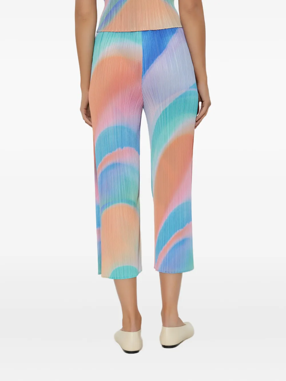 Issey Miyake Pleated Ombre Trousers In Blue