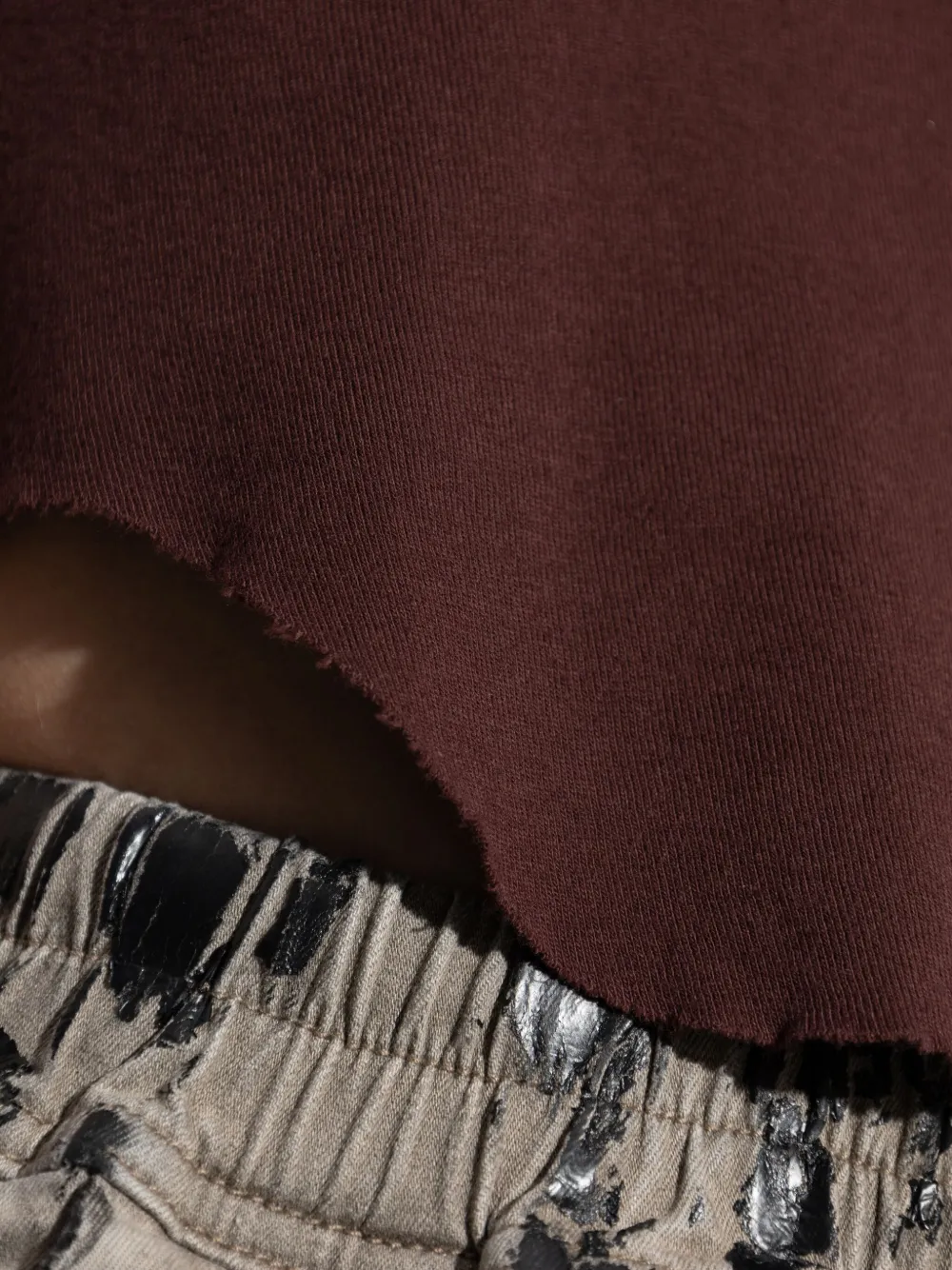 Rick Owens Drkshdw Asymmetrical Raw-edge Tank Top In Burgundy