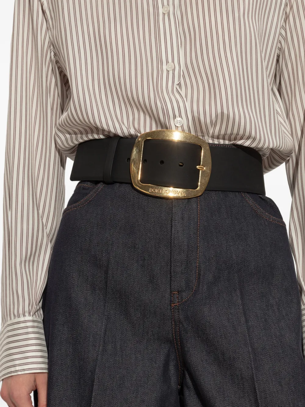 Dolce & Gabbana Maxi Buckle Belt In Black