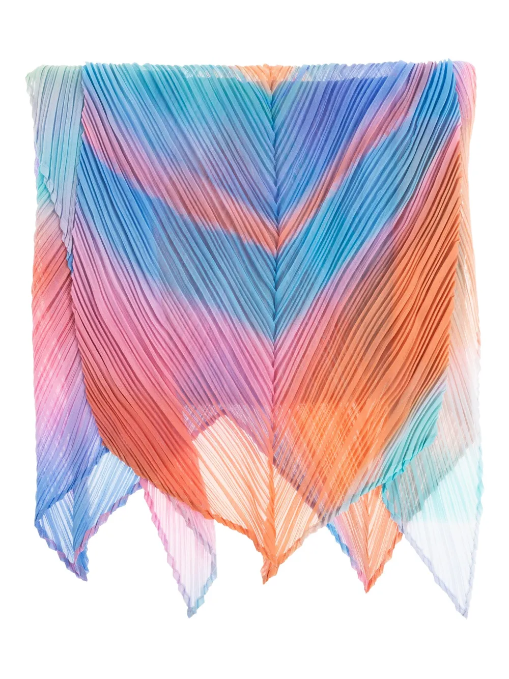 Pleats Please Issey Miyake pleated ombre scarf - ブルー Pleats Please Issey Miyake pleated ombre scarf - ブルー