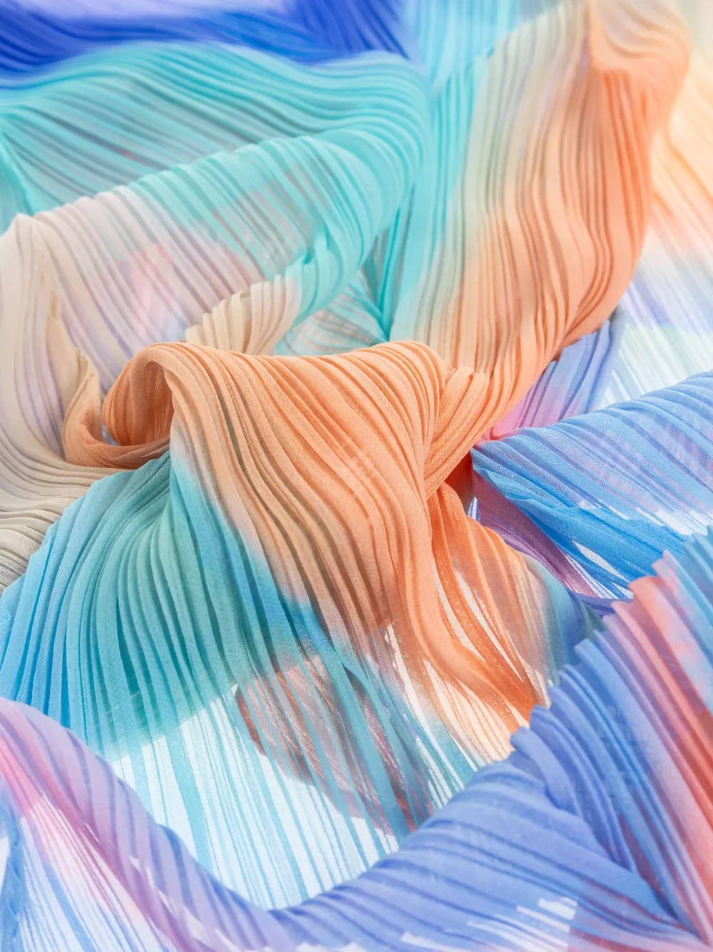 Issey Miyake Pleated Ombre Scarf In Multi
