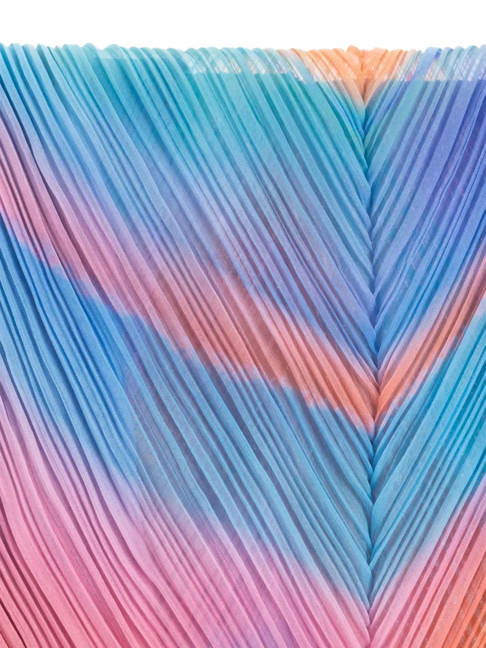Pleats Please Issey Miyake pleated ombre scarf - Blauw