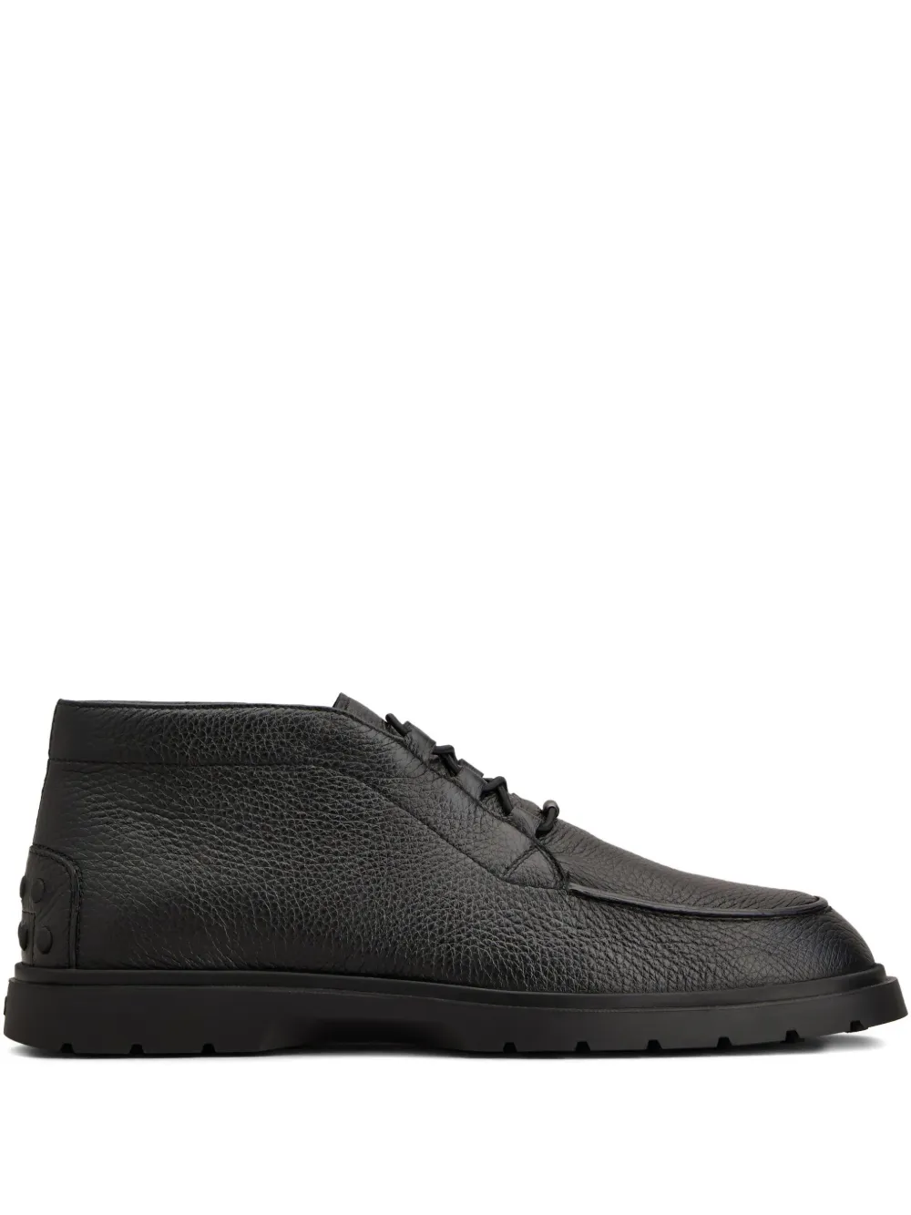 Tod's Lace-up Leather Ankle Boots In Black