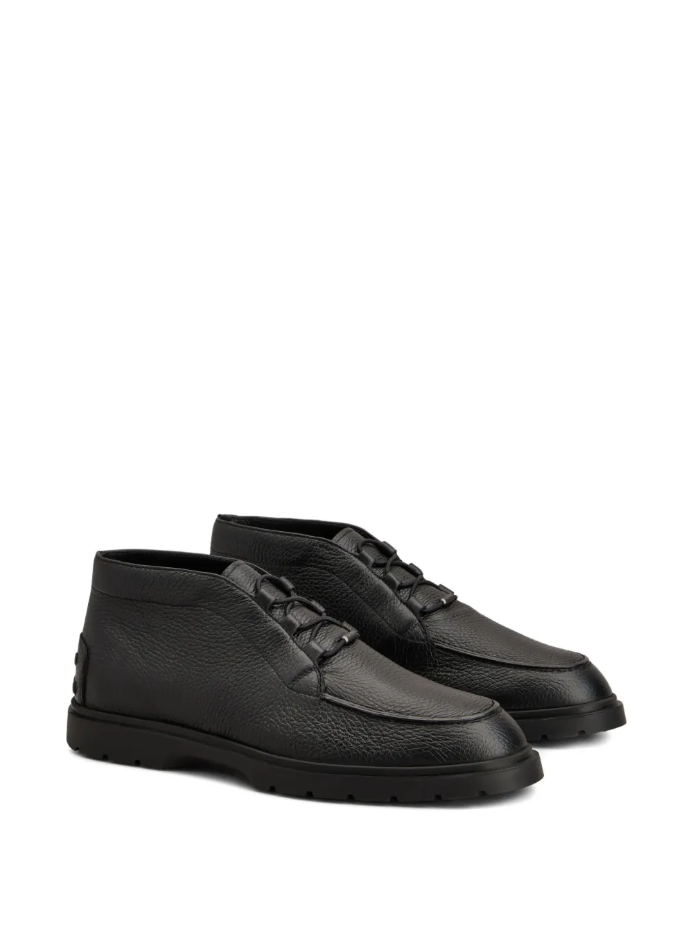 Tod's Lace-up Leather Ankle Boots In Black
