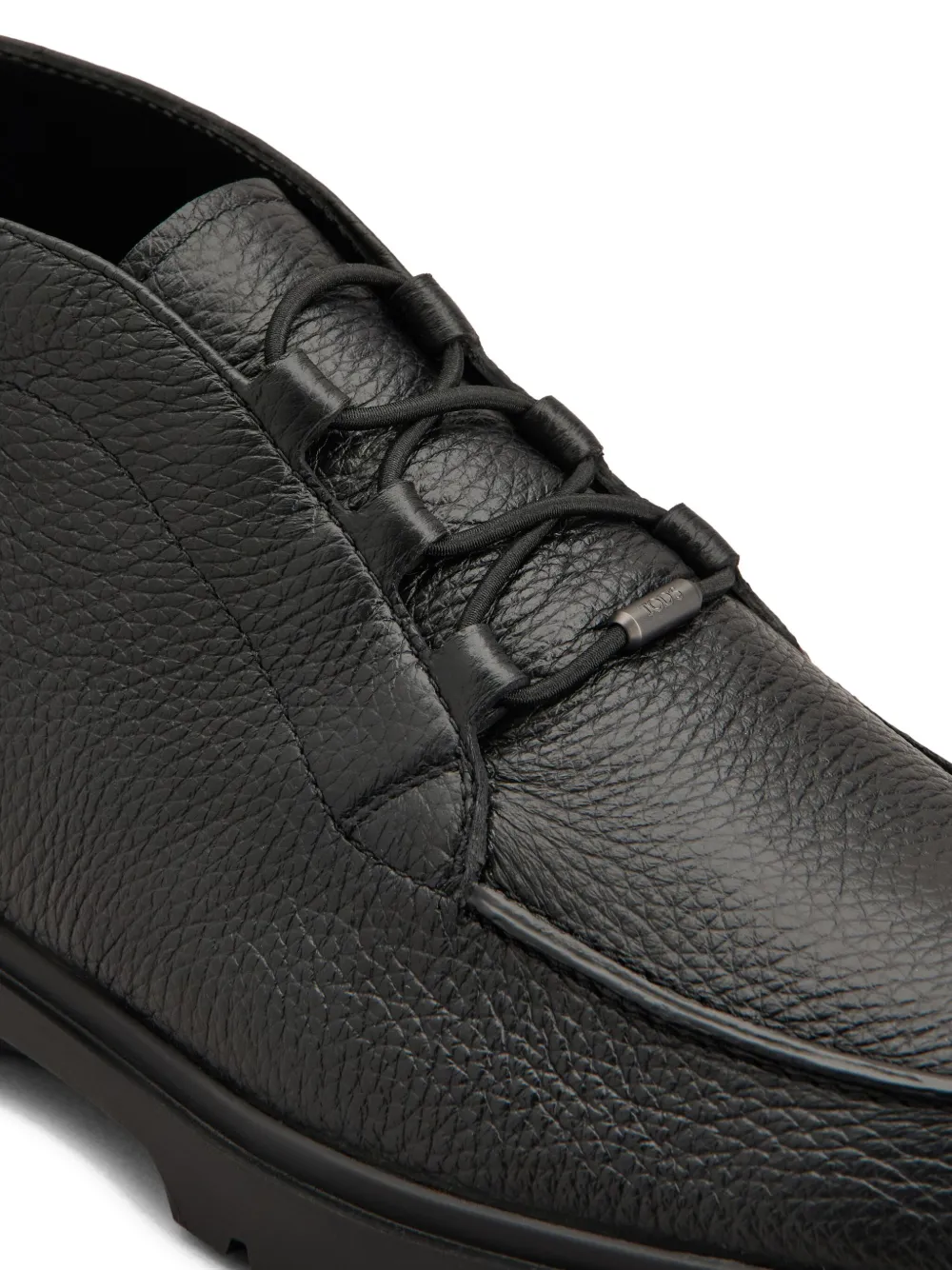 Tod's Lace-up Leather Ankle Boots In Black