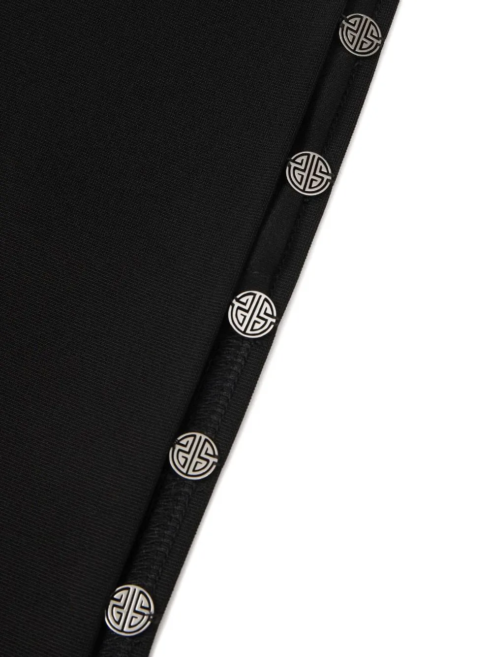 Shanghai Tang Button-embellished Jersey Trousers In Black