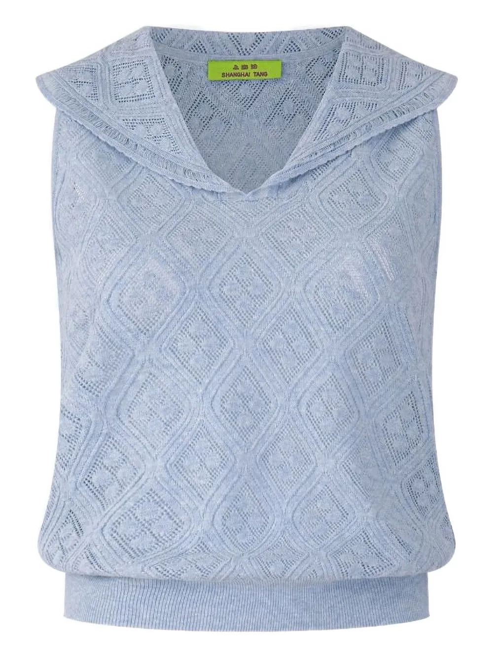 Shanghai Tang collared sleeveless top | Blue | Image 1