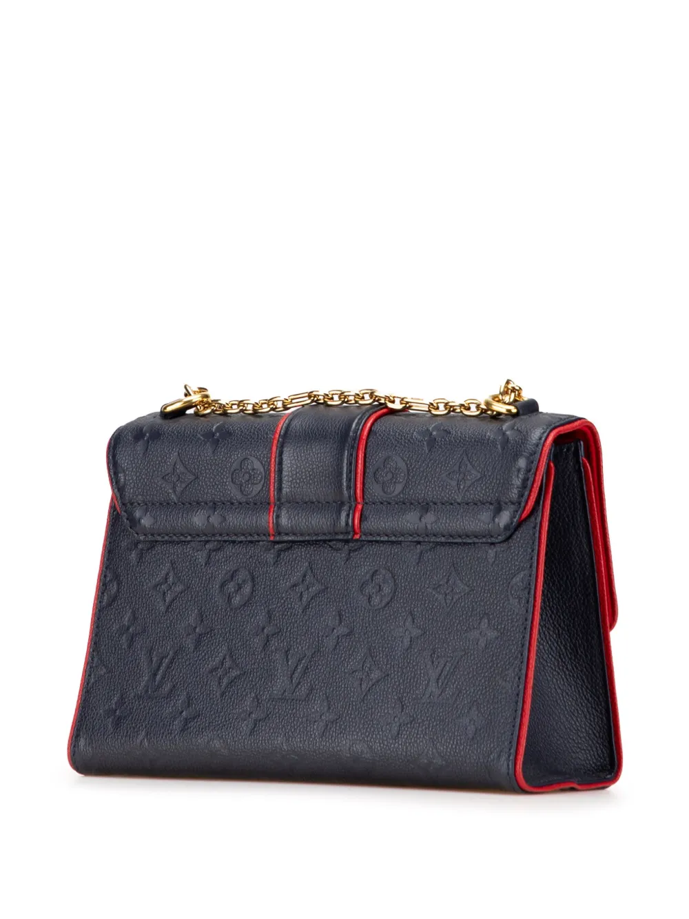 Pre-owned Louis Vuitton 2018 Monogram Empreinte Saint Sulpice Pm Shoulder Bag In Blue