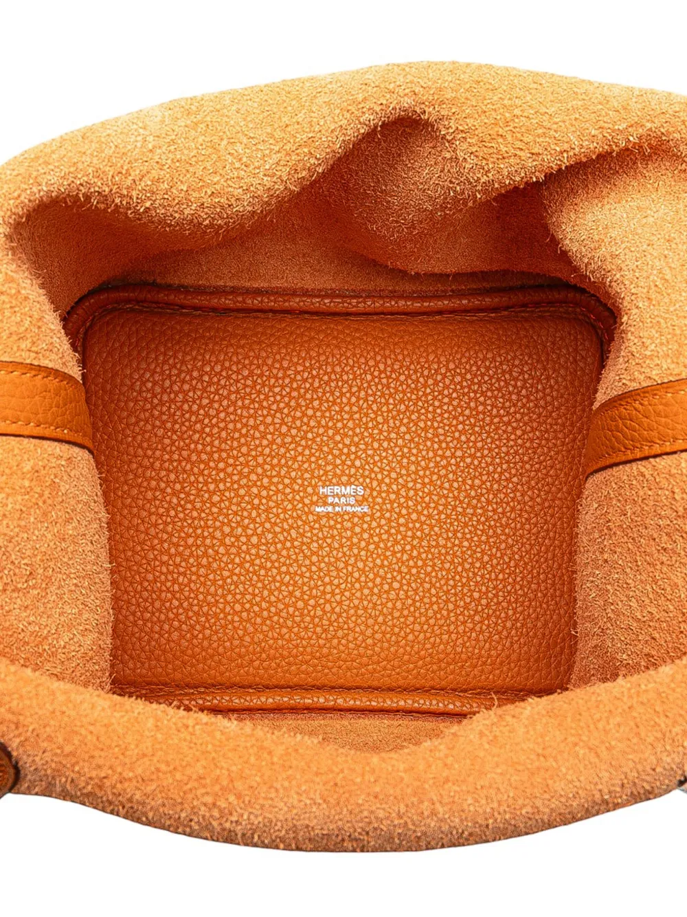 Pre-owned Hermes 2007 Clemence Picotin 18 Handbag In Orange