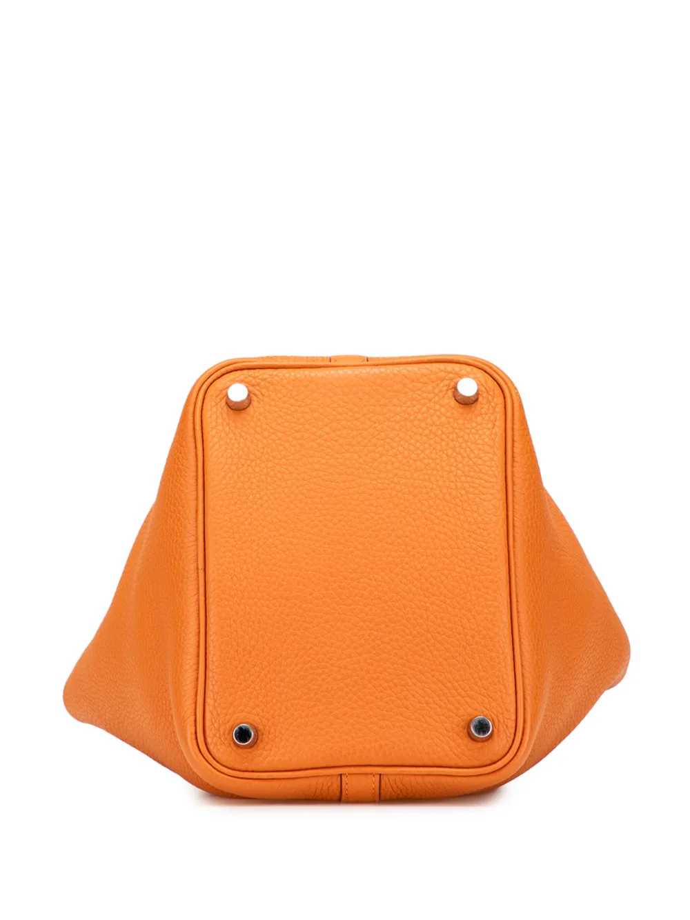 Pre-owned Hermes 2007 Clemence Picotin 18 Handbag In Orange