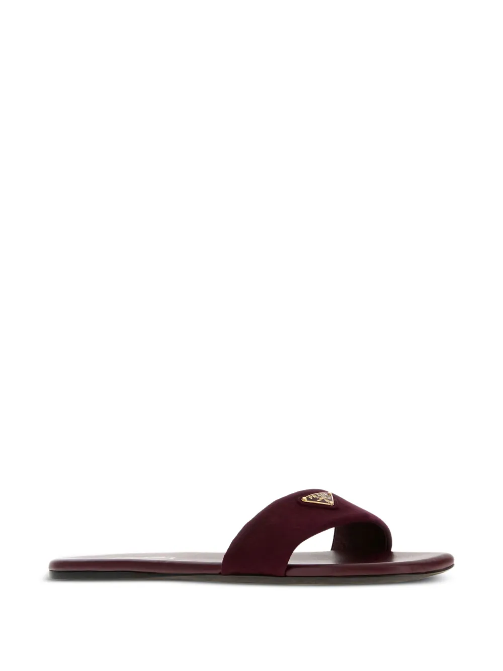 Prada Platte suède sandalen met logoplakkaat Rood