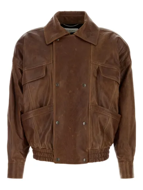 Saint Laurent double-breasted pocket-leather jacket